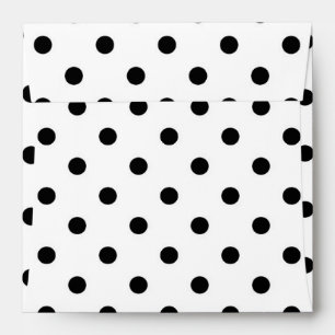 Enveloppe Moyens pois noirs en blanc