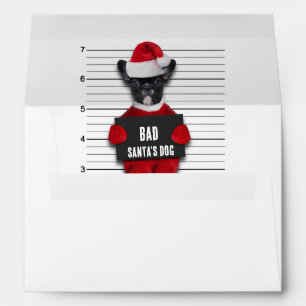 Enveloppe Mugshot Mauvais Père Noël Chien Drôle Noël