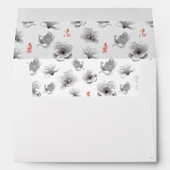Enveloppe Mulan "Loyal Brave True" Fleur & Motif d'esprit (Dos (Bas))