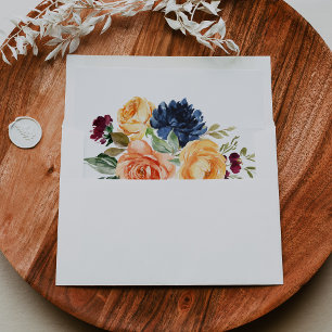 Enveloppe Multicolor Élégant Faire-part de mariage Floral