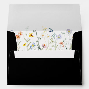 Enveloppe Multicolor sauvage Faire-part de mariage noire