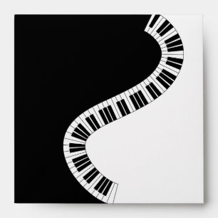 Enveloppe musicale au clavier de piano (Carré)