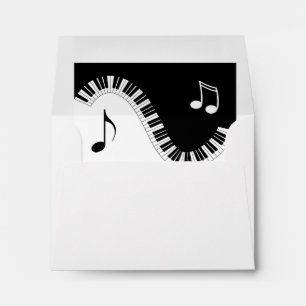 Enveloppe Musiciens créatifs Piano Keys Mariage