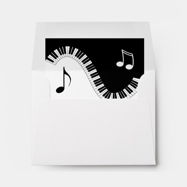 Enveloppe Musiciens créatifs Piano Keys Mariage (Dos (Bas))