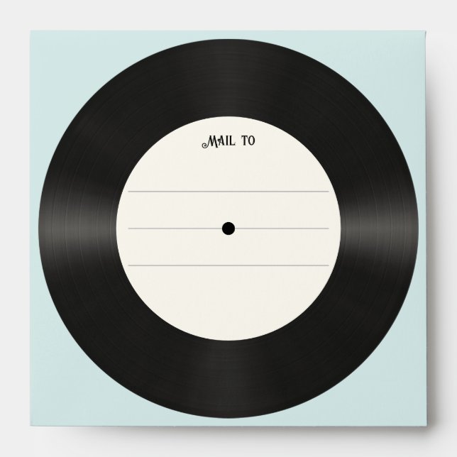Enveloppe Musique Retro Faux Vinyl Record (Devant)