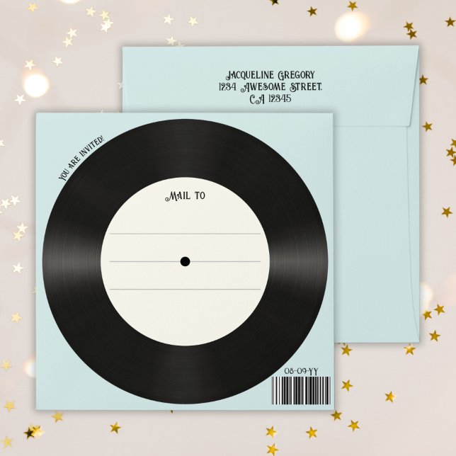 Enveloppe Musique Retro Faux Vinyl Record Personnalisé Anniv (Créateur téléchargé)