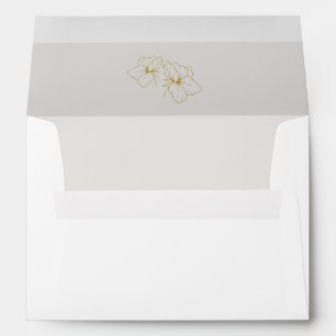 Enveloppe Natal Mariage Floral Or Chic