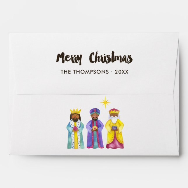 Enveloppe Nativité de la aquarelle Noël (Dos (Haut rabat))