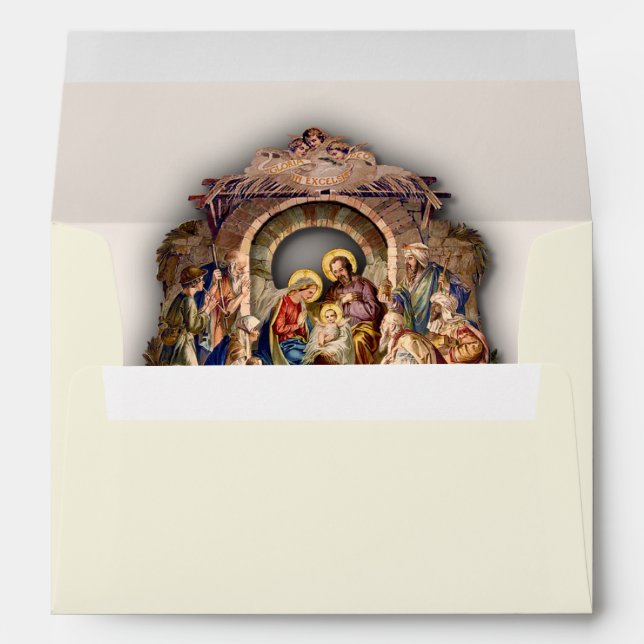 Enveloppe Nativité Ils Ont Suivi Une Étoile Carte De Noël En (Dos (Bas))