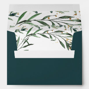 Enveloppe Nature hivernale   Aquarelle Foliage Gold Salutati