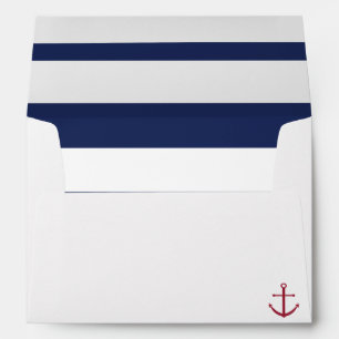 Enveloppe nautique bleue et blanche de baby shower