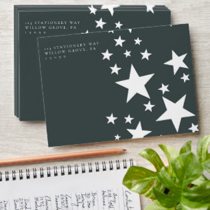Enveloppe Navy Blue Stars Enfants auto-adressés RSVP