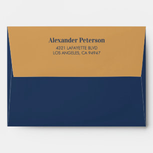 Enveloppe Navy Gold Chic Anniversaire