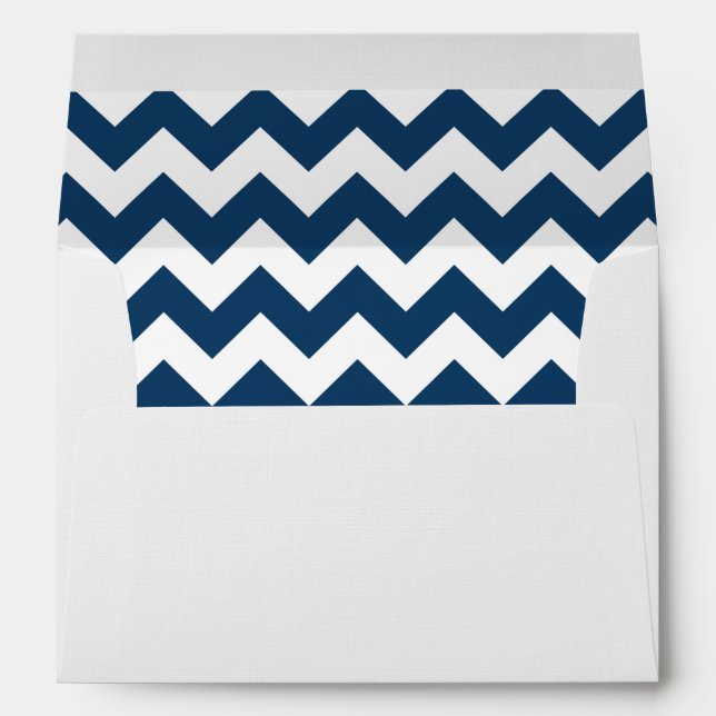 Enveloppe Navy Zigzag, Navy Chevron, Motif géométrique (Dos (Bas))
