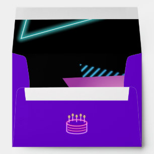 Enveloppe Neon 80s Party Editable Envelope 80s fête à thème