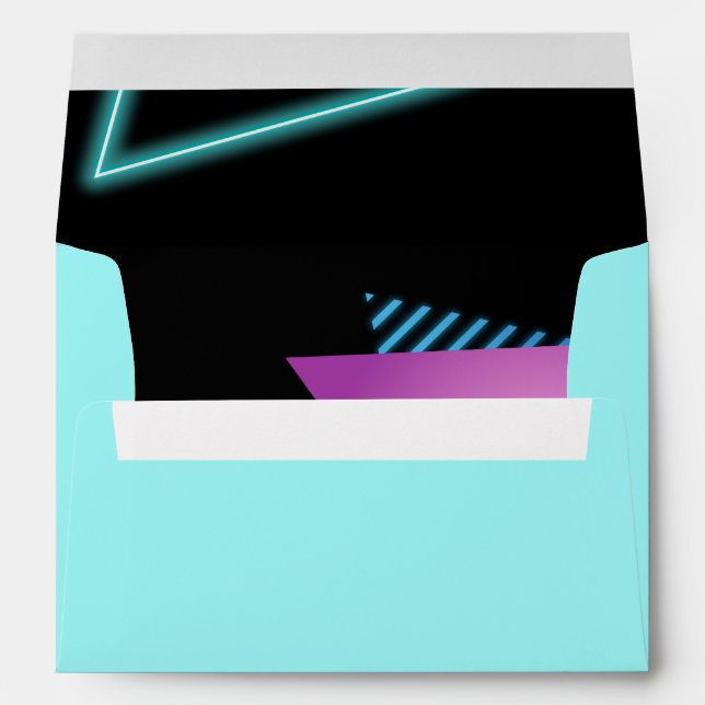 Enveloppe Neon 80s Party Editable Envelope 80s fête à thème (Dos (Bas))