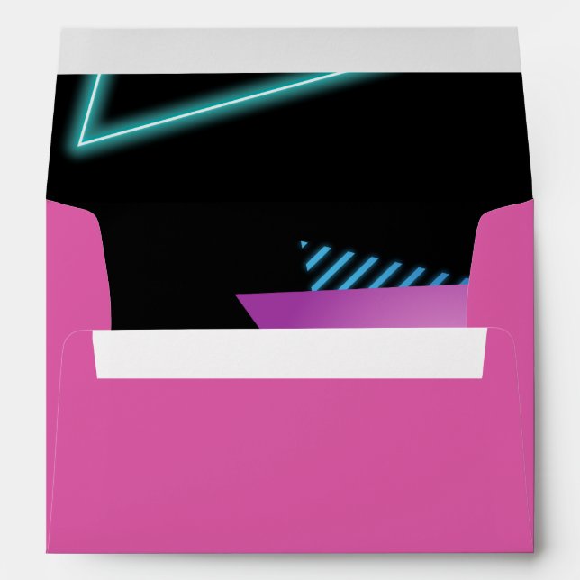 Enveloppe Neon 80s Party Editable Envelope 80s fête à thème (Dos (Bas))