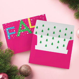 Enveloppe Neon Fa La La Christmas Arbre