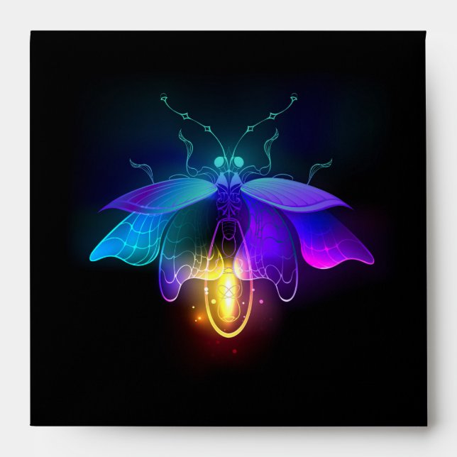 Enveloppe Neon Firefly sur noir (Devant)
