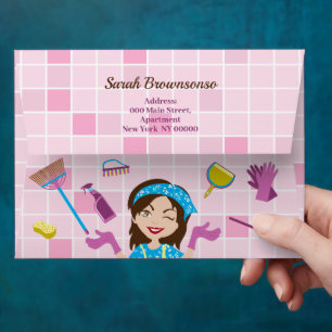 Enveloppe Nettoyage Personnalisé De Dame Rose