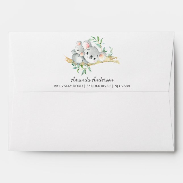 Enveloppe neutre adorable de baby shower d'ours de (Dos (Haut rabat))