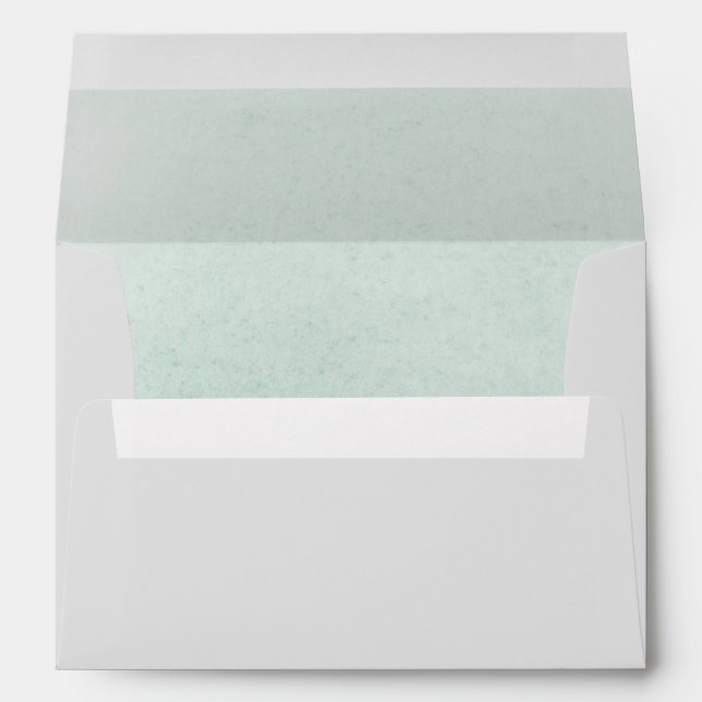 Enveloppe neutre élégante en gris clair et vert sa (Dos (Bas))