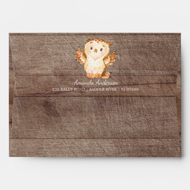 Enveloppe neutre en bois d'invitation d'animaux de (Dos (Haut rabat))