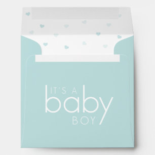 Enveloppe New Baby Boy Little Hearts