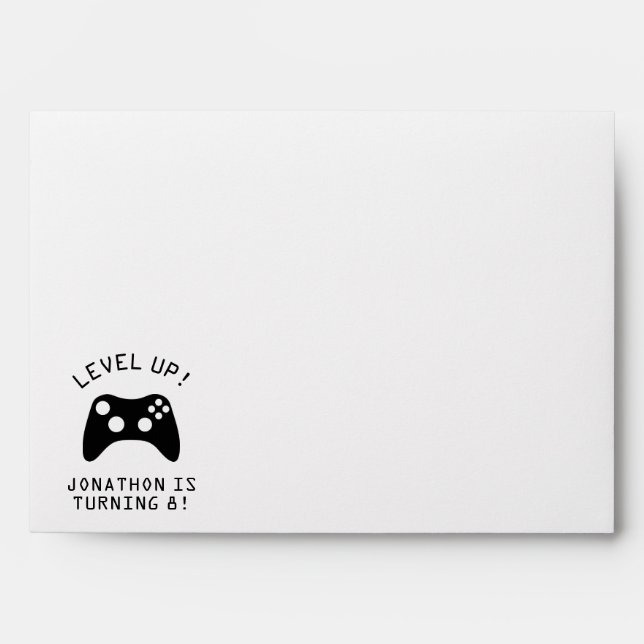 Enveloppe Niveau Up Vidéo Jeu Camion Fête d'anniversaire (Devant)