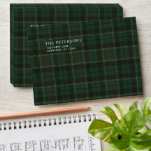 Noël à carreaux tartan vert classique