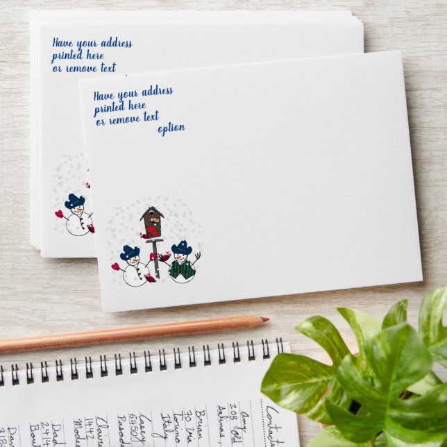 Enveloppe Noël à Cowboy Snowmen (Stacked)