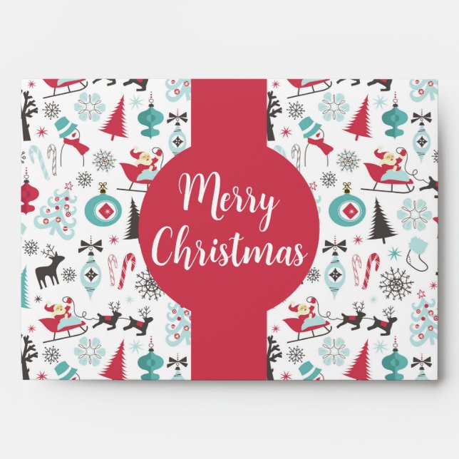 Enveloppe Noël argent vacances (Devant)