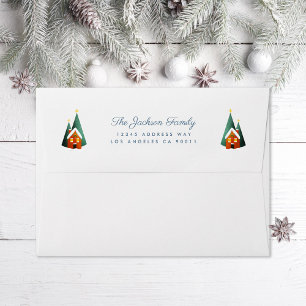 Enveloppe Noël Cabine rouge