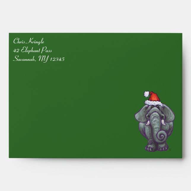 Enveloppe Noël d'éléphant (Devant)