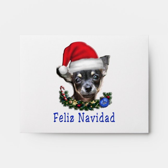 Enveloppe Noël du Chihuahua (Devant)