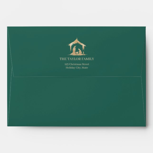 Enveloppe Noël Étoile Religieuse De La Nativité De Bethléem (Dos (Haut rabat))