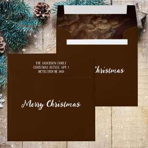 Enveloppe Noël joyeux Ange chrétien religieux baroque