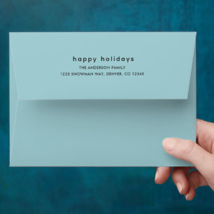 Enveloppe Noël moderne bleu simple