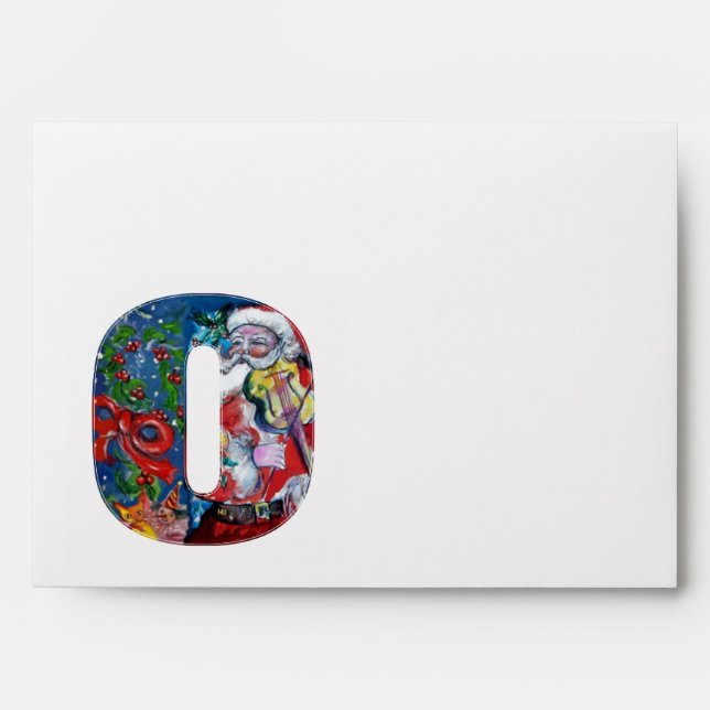 ENVELOPPE NOËL O LETTRE /SANTA CLAUS AVEC VIOLIN (Devant)