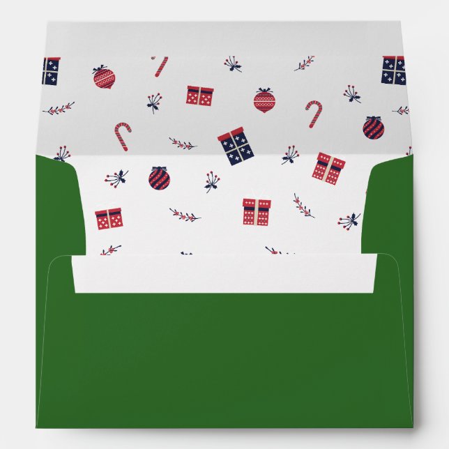 Enveloppe Noël présente ornements Motif (Dos (Bas))