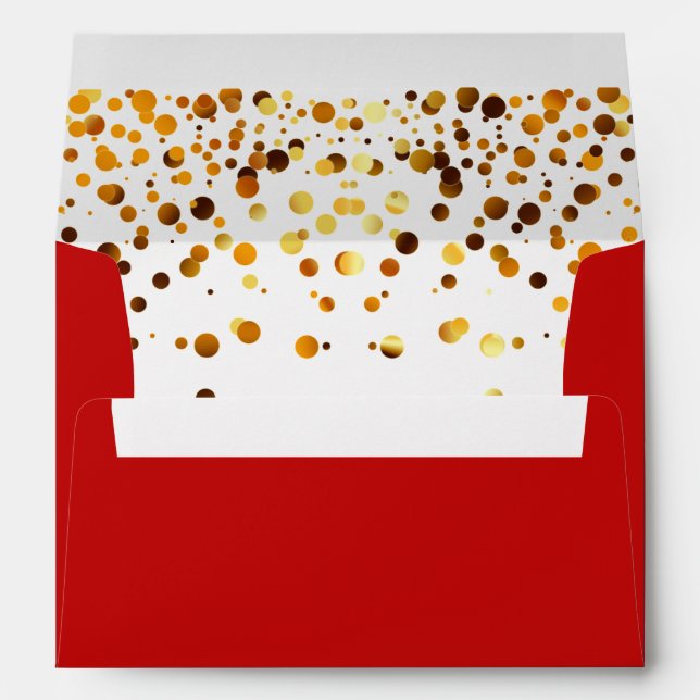Enveloppe Noël Rouge et or Parties scintillant Faux Foil (Dos (Bas))