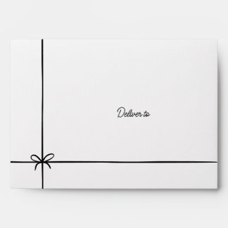 Enveloppe Noël Ruban Cadeau Minimaliste Noir