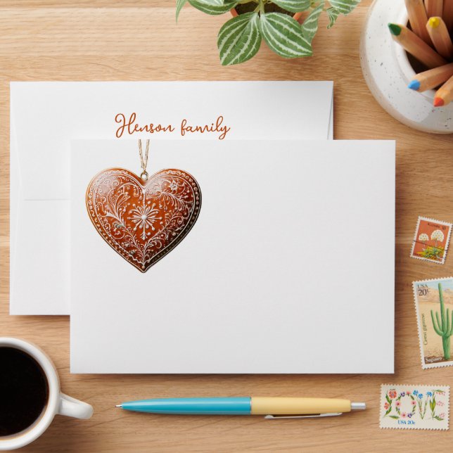 Enveloppe Noël traditionnel Décoré Fêtes de biscuits (Desk)
