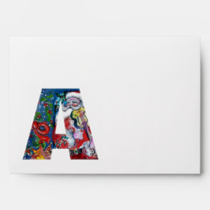 ENVELOPPE NOËL UNE LETTRE /SANTA CLAUS AVEC VIOLIN