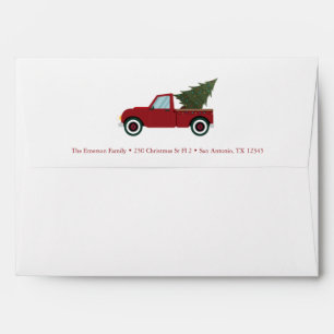 Enveloppe Noël vintage Red Truck