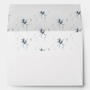 Enveloppe Nœud Bleu Poussiéreux Fantaisiste Moderne Élégant