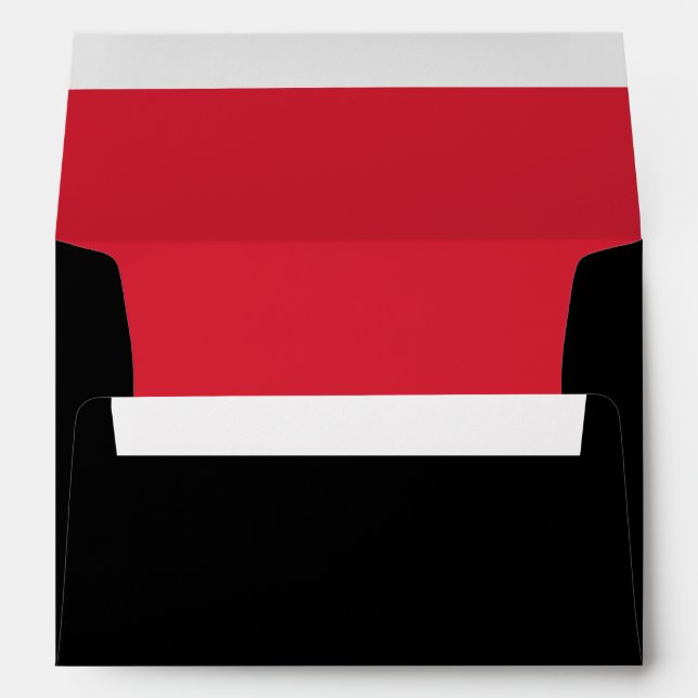 Enveloppe Noir avec framboise Red Liner (Dos (Bas))