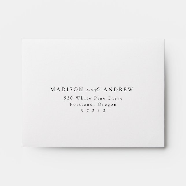 Enveloppe Noir élégant moderne mariage RSVP (Devant)