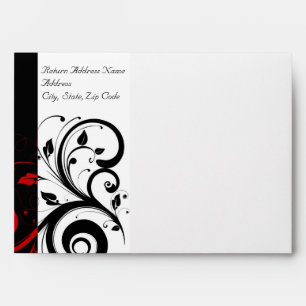 Enveloppe Noir et blanc avec flèche inverse rouge