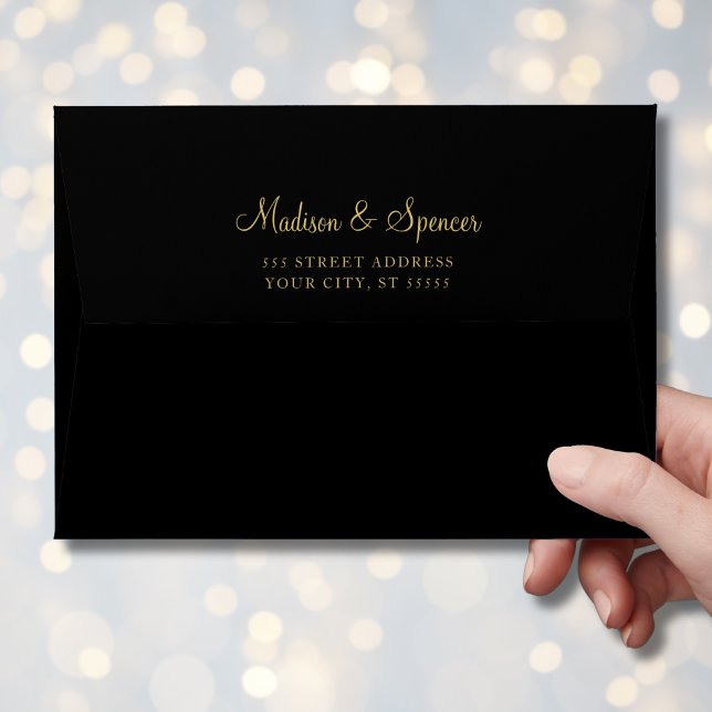 Enveloppe Noir et Mariage Or 5x7 (Créateur téléchargé)